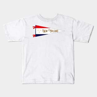 New Orleans Flag Pennant Kids T-Shirt